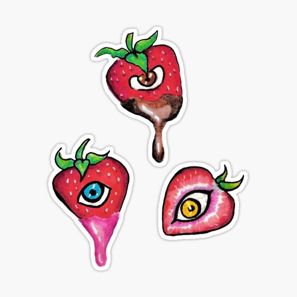 Pink Strawberry Aesthetic Sticker