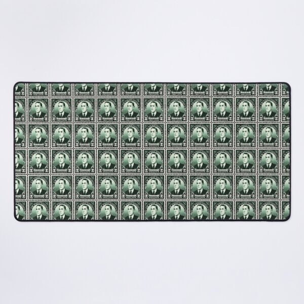 Green H.P. Lovecraft stamp Desk Mat