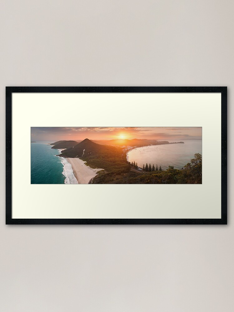 Thumbnail 1 of 7, Framed Art Print, Shoal Bay from Tomaree Head, New South Wales, Australia designed and sold by Chockstone.