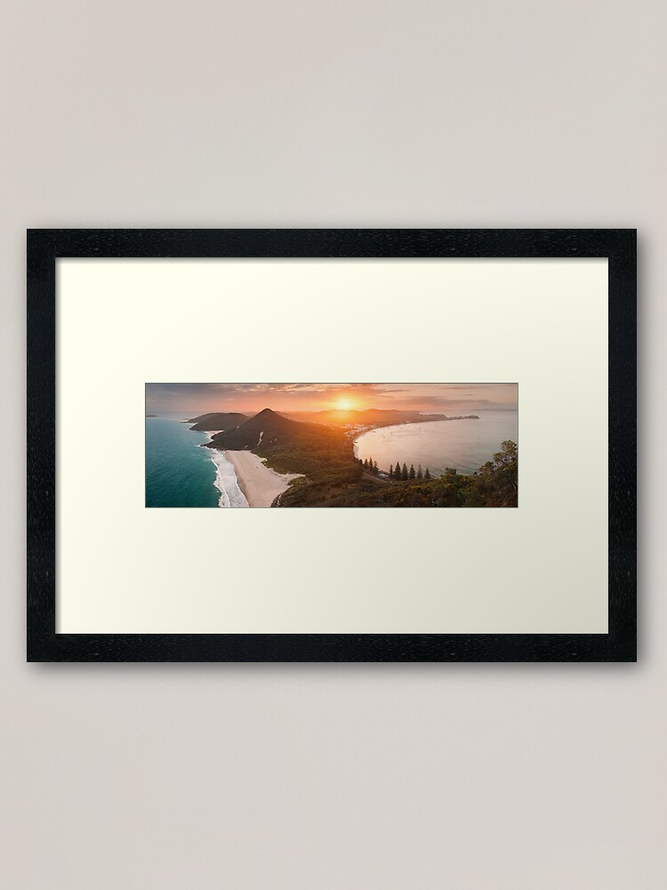 Thumbnail 1 of 7, Framed Art Print, Shoal Bay from Tomaree Head, New South Wales, Australia designed and sold by Chockstone.