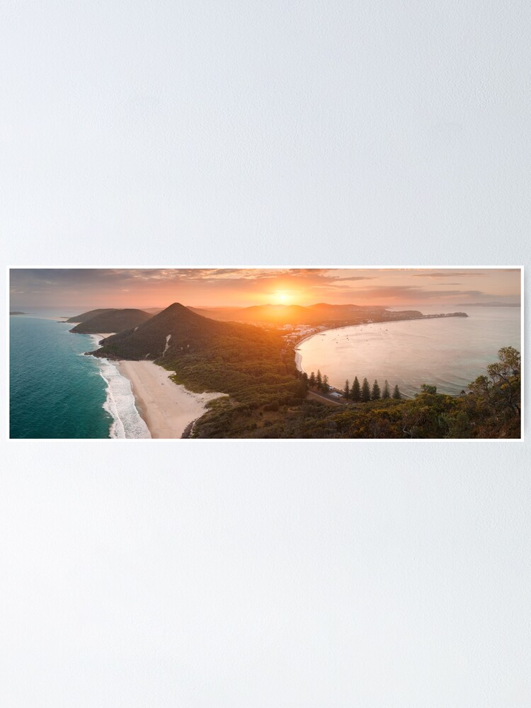 Thumbnail 1 of 3, Poster, Shoal Bay from Tomaree Head, New South Wales, Australia designed and sold by Chockstone.