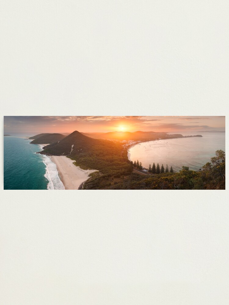 Thumbnail 2 of 3, Photographic Print, Shoal Bay from Tomaree Head, New South Wales, Australia designed and sold by Chockstone.
