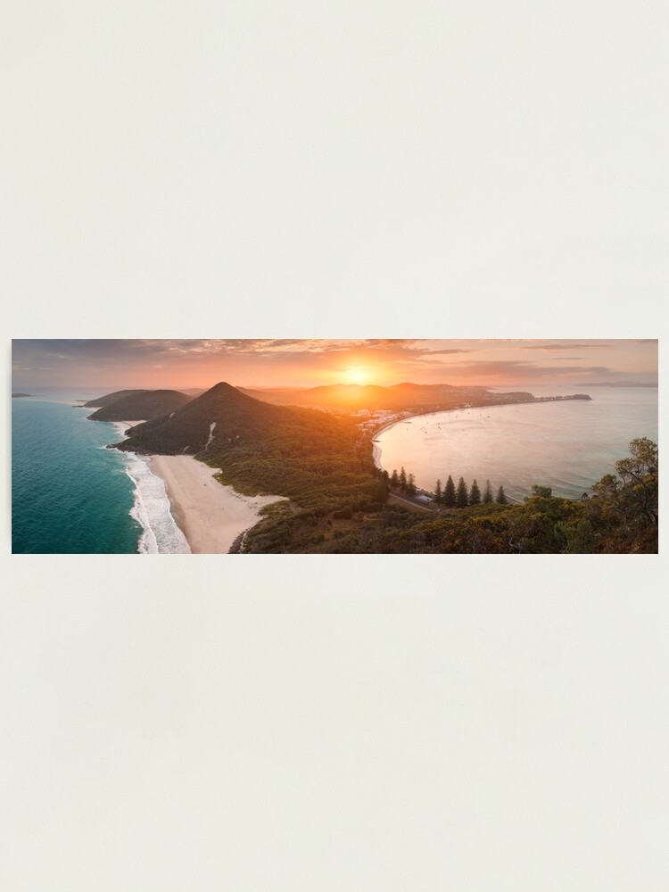 Thumbnail 1 of 3, Photographic Print, Shoal Bay from Tomaree Head, New South Wales, Australia designed and sold by Chockstone.
