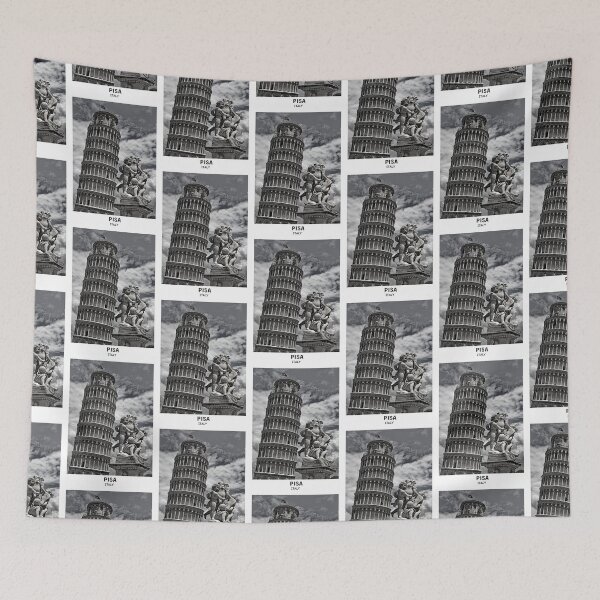 Item preview, Leaning Tower of Pisa Italy Dorm Room Essentials Minimalist Poster Design  designed and sold by SirajDecors.