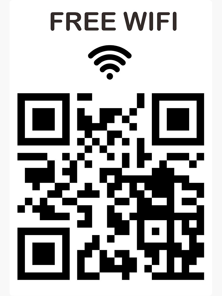 Scan for Free Wifi, QR code, rickroll Sticker for Sale by tropicalhen133