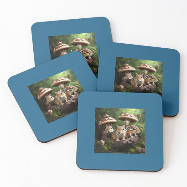 Item preview, Chipmunks and Mushrooms in Enchanted Forest designed and sold by Bleknervin.