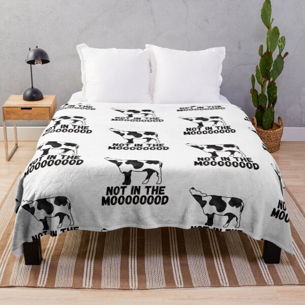 Item preview, Funny Cow is not in the mood Black and white cow puns designed and sold by FarmsteadAcers.