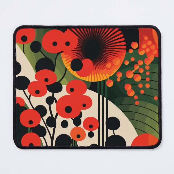 Item preview, Funky Retro Red and Green 60s/70s Pattern designed and sold by Thread Bubbler.