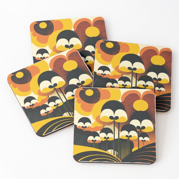 Item preview, Bold Mustard and Orange Retro 60s/70s Pattern designed and sold by Thread Bubbler.