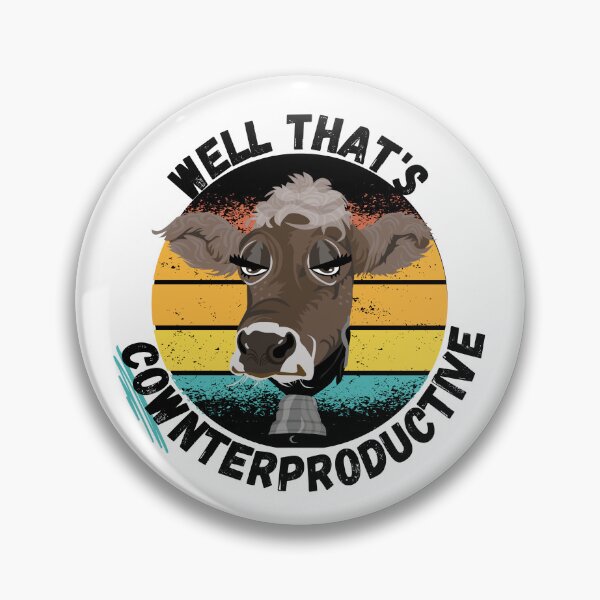 Artikelvorschau, Weiße Version von Grumpy Brown Farm Cow Wortspiele COWterproductive entworfen und verkauft von FarmsteadAcers.
