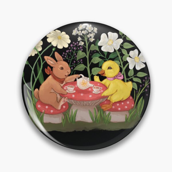 Item preview, Cottagecore Aesthetics Rabbit Duck Mushroom Tea Time designed and sold by Basti09.