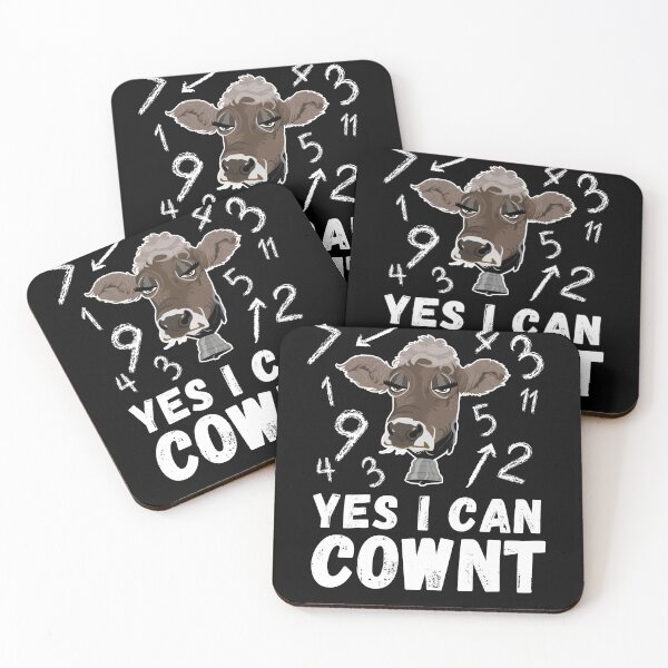 Item preview, Grumpy brown farm cow can count numbers COWNT designed and sold by FarmsteadAcers.