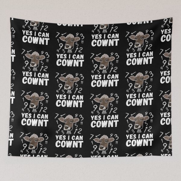 Item preview, Grumpy brown farm cow can count numbers COWNT designed and sold by FarmsteadAcers.