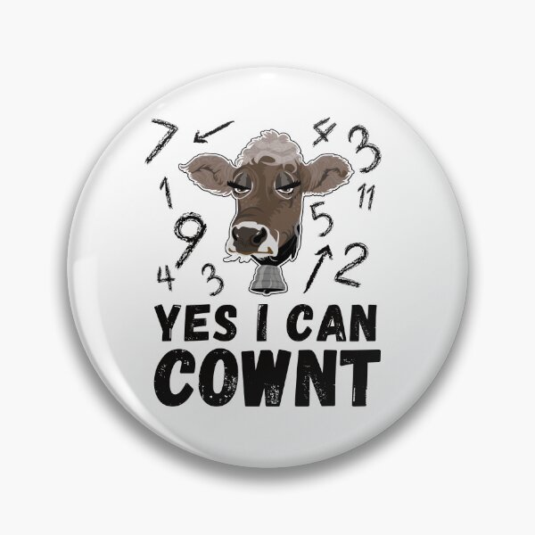 Artikelvorschau, Weiße Version von Grumpy Brown Farm Cow kann Zahlen COWNT zählen entworfen und verkauft von FarmsteadAcers.