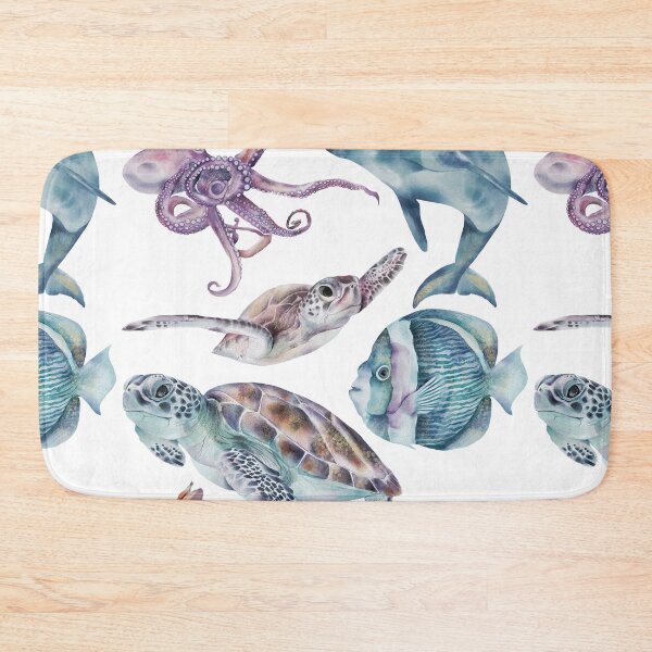 Item preview, Dolphin Sea Turtles and Octopus Ocean Creature Pattern designed and sold by mysticblvd.