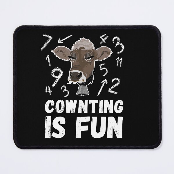 Item preview, Grumpy brown farm cow COWNTING IS FUN designed and sold by FarmsteadAcers.