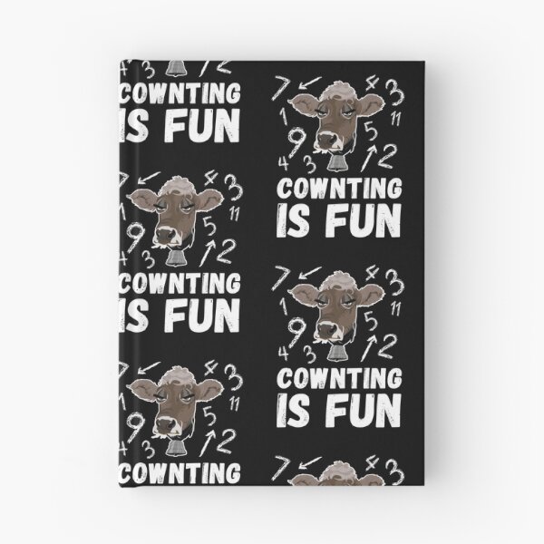 Item preview, Grumpy brown farm cow COWNTING IS FUN designed and sold by FarmsteadAcers.