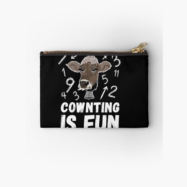 Item preview, Grumpy brown farm cow COWNTING IS FUN designed and sold by FarmsteadAcers.