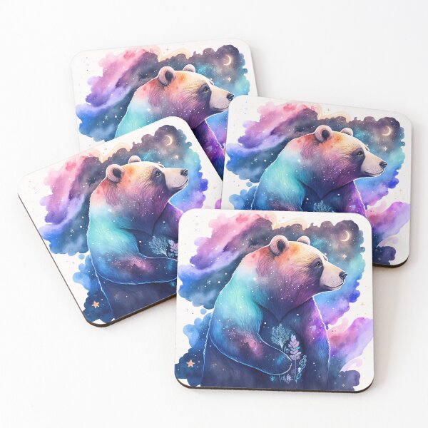 Item preview, Colorful bear in the night designed and sold by knuppify.