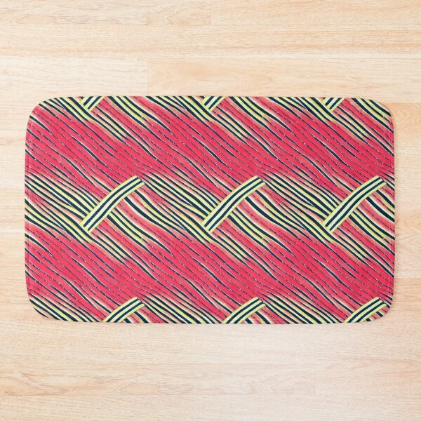 Item preview, Woven Peach and Yellow and Black Stripes Pattern designed and sold by PurpleMoss.