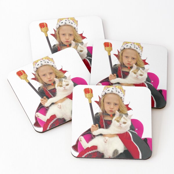 Item preview, Nastya in a Halloween themed attire with a cat, like nastya with crown cap designed and sold by theJuniorJams.