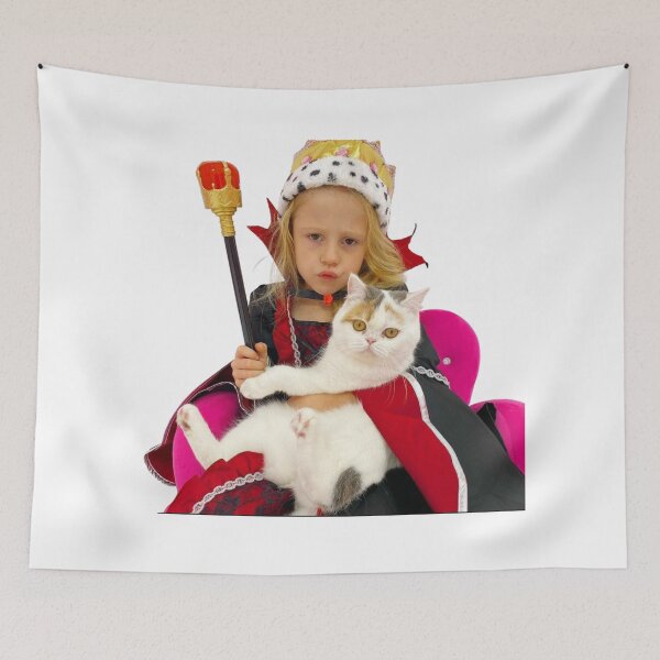 Item preview, Nastya in a Halloween themed attire with a cat, like nastya with crown cap designed and sold by theJuniorJams.