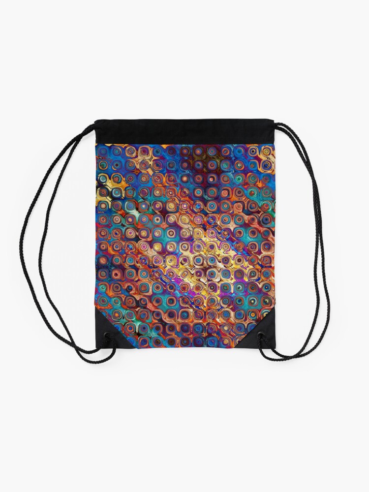 Alternate view of Colorful Abstract Pattern Drawstring Bag
