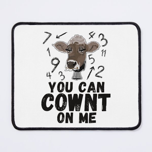 Item preview, Black version of Grumpy brown farm cow YOU CAN COWNT on me designed and sold by FarmsteadAcers.