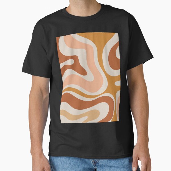 Item preview, Modern Retro Liquid Swirl Abstract Square in Terracotta Earth Tones designed and sold by kierkegaard.