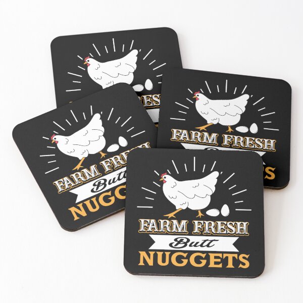 Item preview, farm fresh and butt nuggets funny chicken designed and sold by Josephllins.