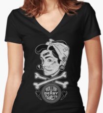Zombie Roller Derby Girls Women's Fitted V-Neck T-Shirt