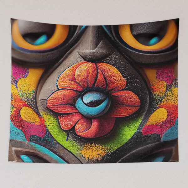 Item preview, a close up of a face painted with flowers designed and sold by DesignAtYO.