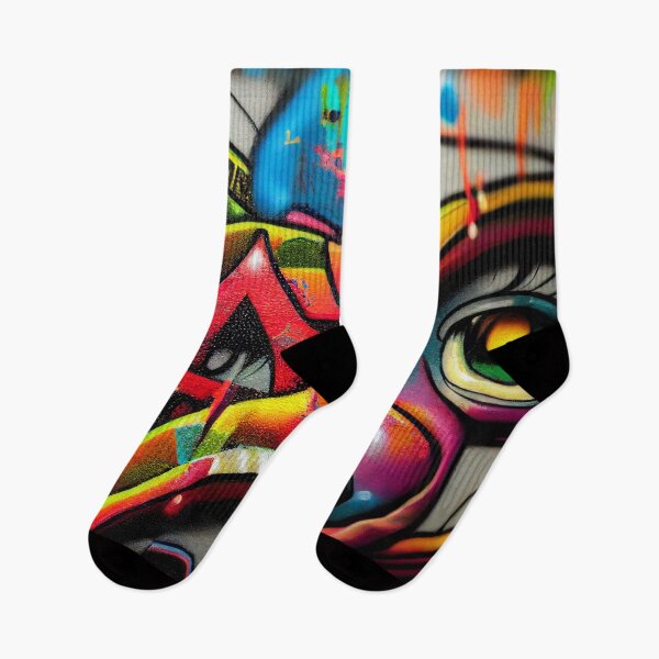 Item preview, colorful graffiti on a wall in an alley designed and sold by DesignAtYO.