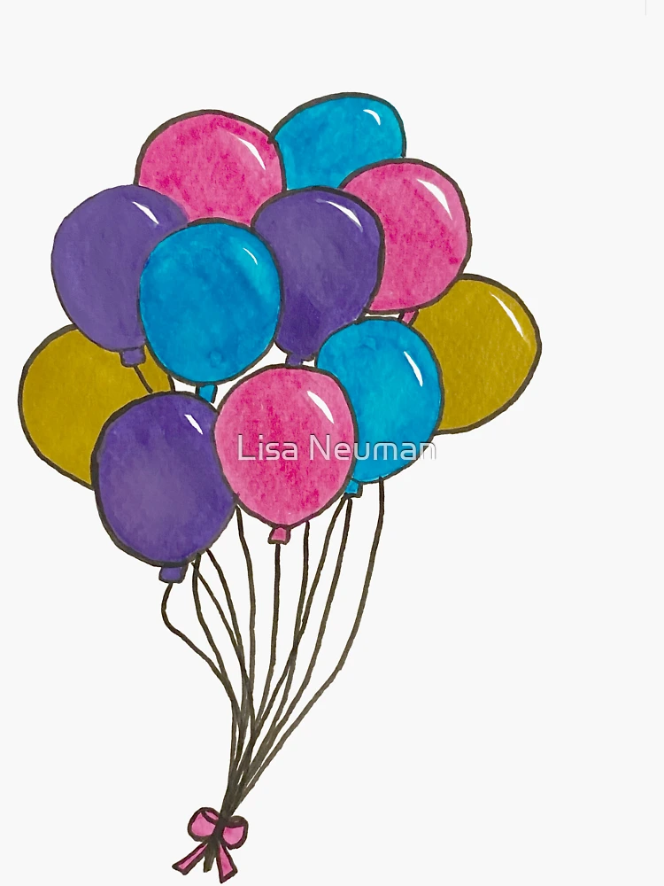 Bunch of Balloons Sticker for Sale by Lisa Neuman