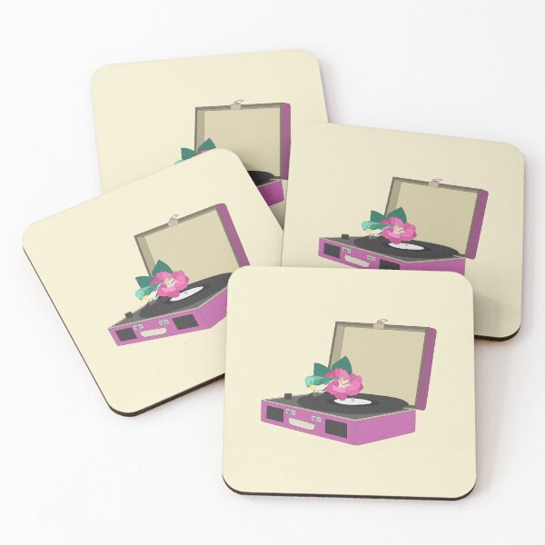 Item preview, Purple Floral Vinyl Record Player designed and sold by dailycake.