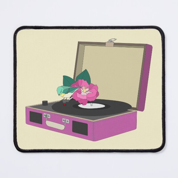 Item preview, Purple Floral Vinyl Record Player designed and sold by dailycake.