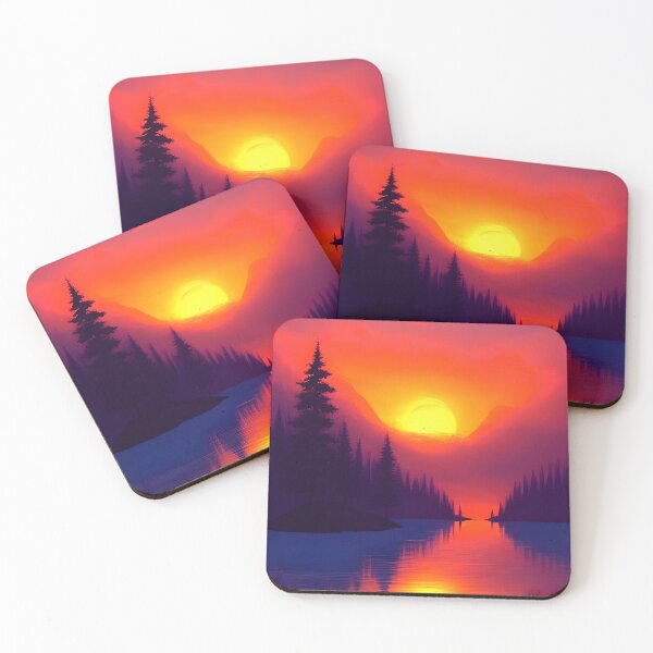 Item preview, Add a Touch of Beauty and Tranquility to Your Home with Our Wide Range of Gorgeous Minimalist Landscape and Lake Sunrise Prints designed and sold by supeart.