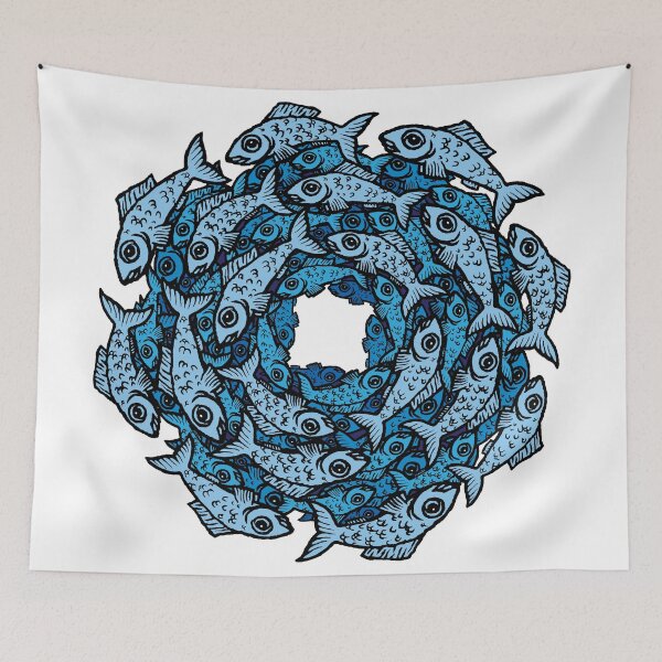 Item preview, Fish Spiral Blue designed and sold by Rain-Shepherd.