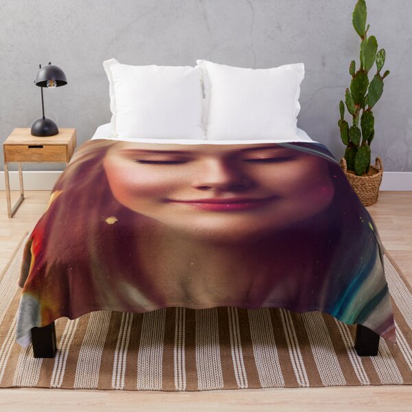 Item preview, a painting of a woman with her eyes closed designed and sold by DesignAtYO.