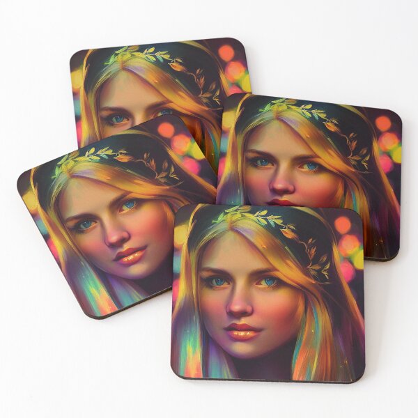 Item preview, a painting of a woman with long blonde hair designed and sold by DesignAtYO.