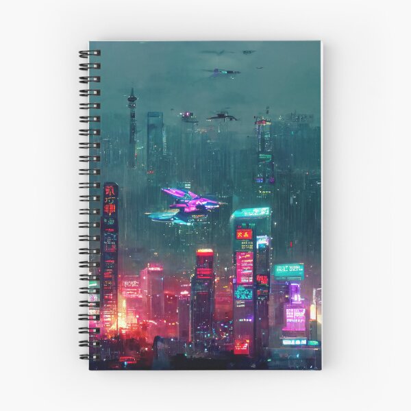 Item preview, Flight Zone - Cyberpunk Cityscape Skyline designed and sold by ArkMinted.