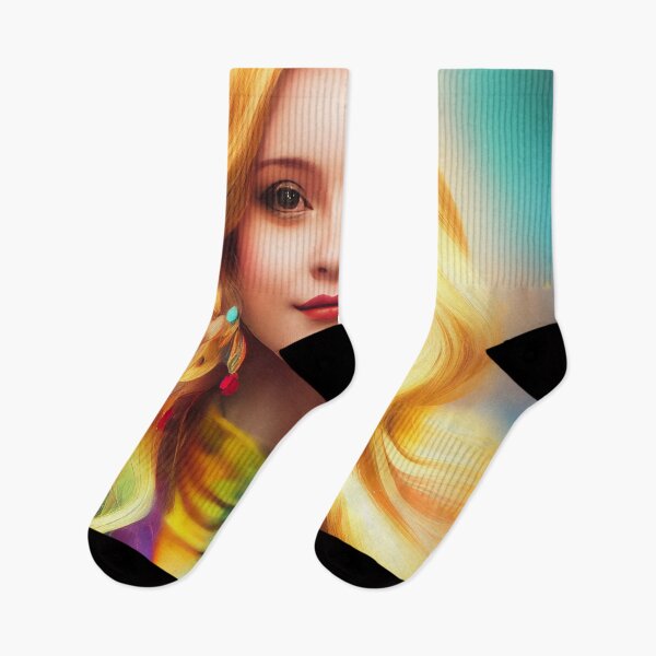 Item preview, a digital painting of a woman with long blonde hair designed and sold by DesignAtYO.