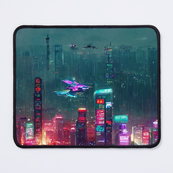 Item preview, Flight Zone - Cyberpunk Cityscape Skyline designed and sold by ArkMinted.