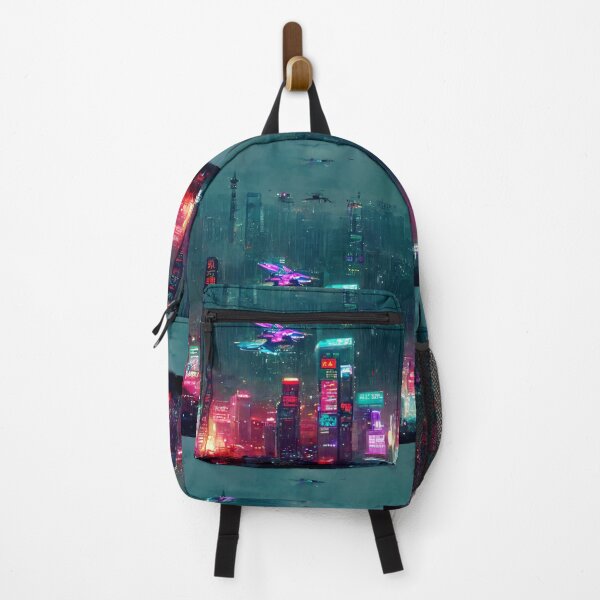 Item preview, Flight Zone - Cyberpunk Cityscape Skyline designed and sold by ArkMinted.