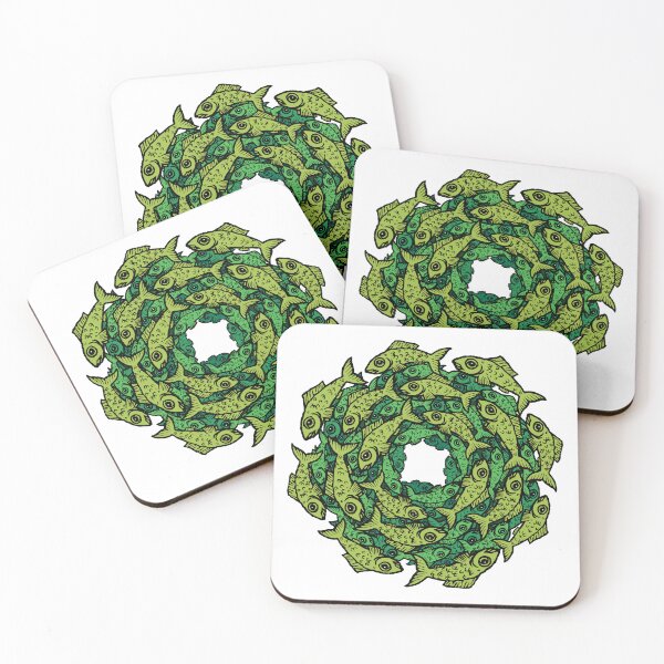 Item preview, Fish Spiral green designed and sold by Rain-Shepherd.