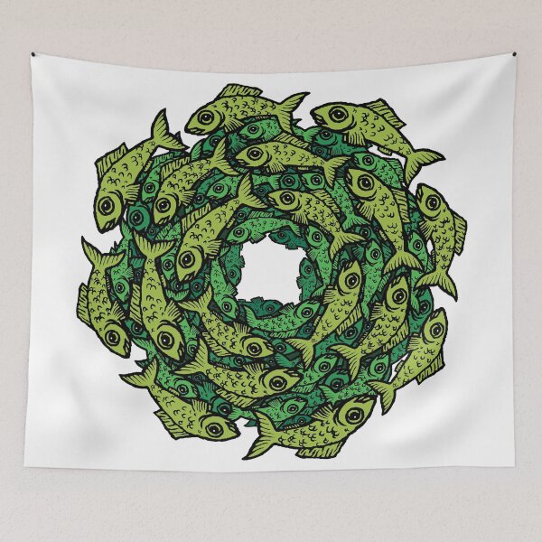 Item preview, Fish Spiral green designed and sold by Rain-Shepherd.