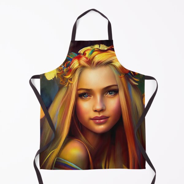 Item preview, a painting of a blonde girl with a crown of leaves on her head designed and sold by DesignAtYO.