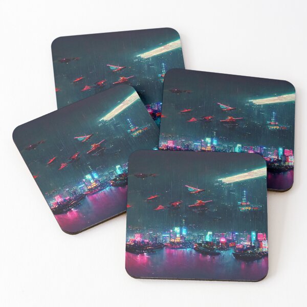 Item preview, Cyberstrike - Cyberpunk Cityscape Skyline designed and sold by ArkMinted.
