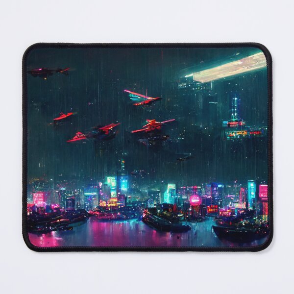 Item preview, Cyberstrike - Cyberpunk Cityscape Skyline designed and sold by ArkMinted.