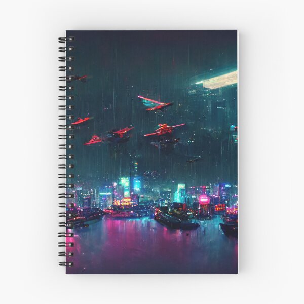 Aperçu de l'œuvre Cyberstrike - Skyline du paysage urbain Cyberpunk créée et vendue par ArkMinted.